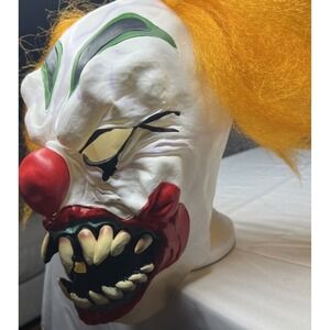 Spirit Halloween Evil Killer Clown Latex Mask Orange Hair Adult Horror